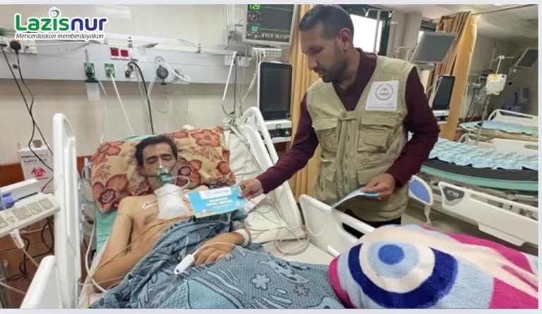 Lazisnur Salurkan Bantuan Uang Tunai dari Donatur kepada Korban Luka di Gaza Palestina