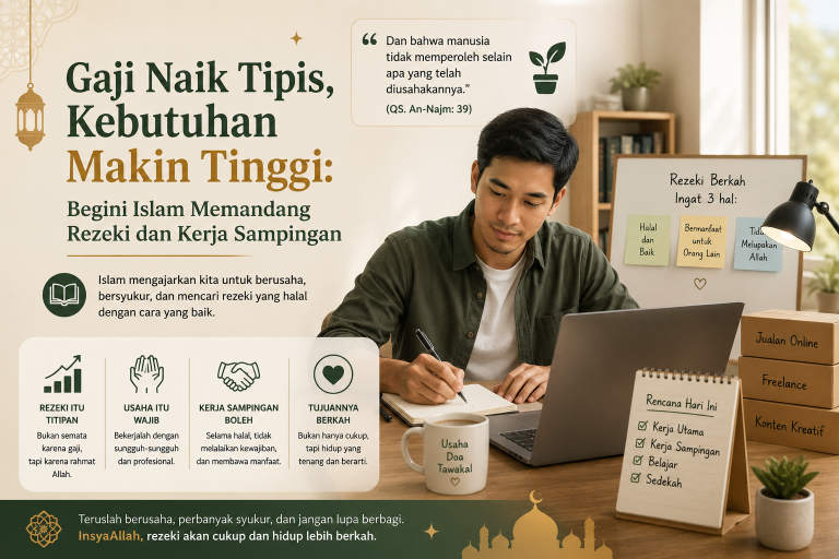 Gaji Naik Tipis, Kebutuhan Makin Tinggi: Begini Islam Memandang Rezeki dan Kerja Sampingan