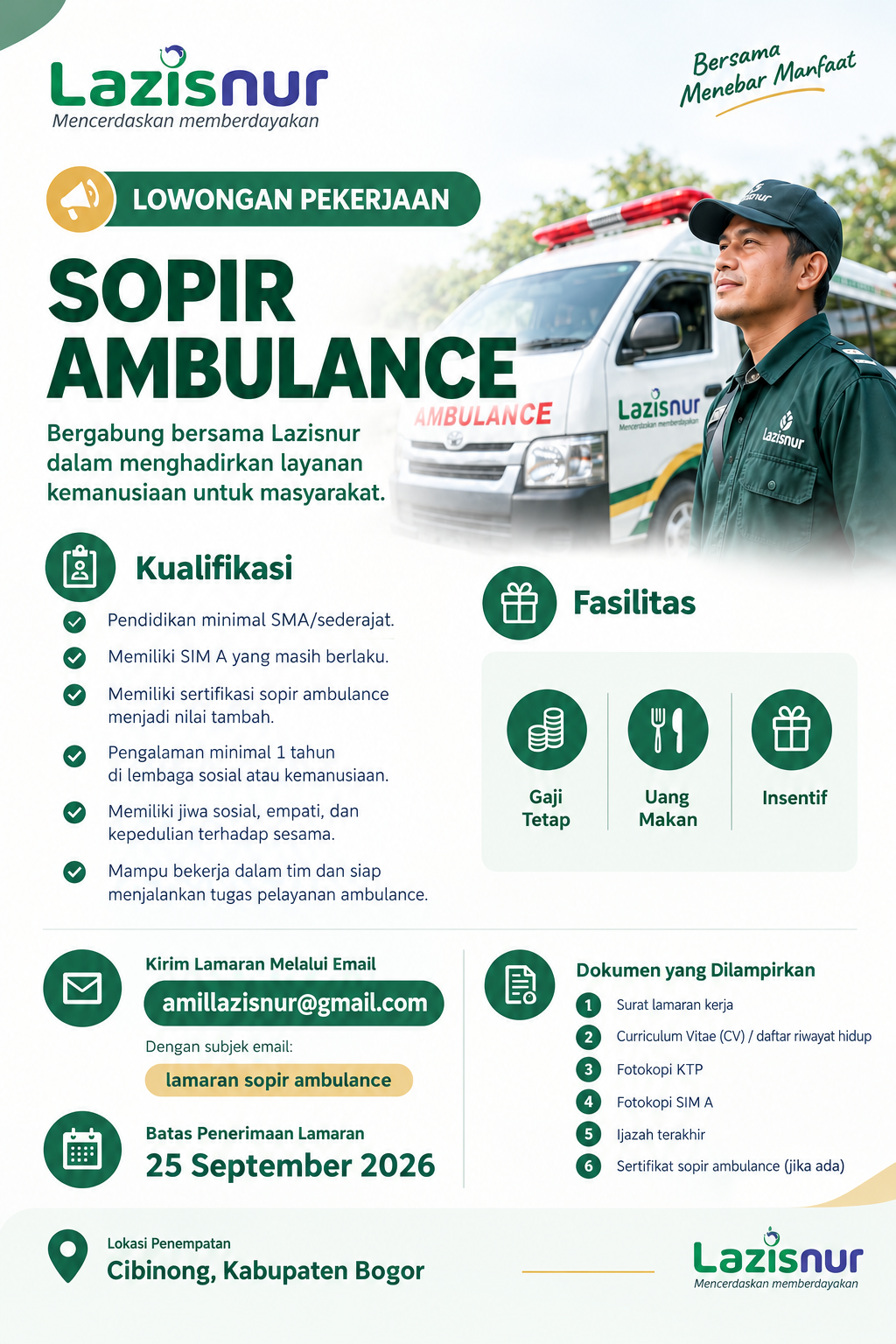 Layanan Ambulance Lazisnur melayani masyarakat